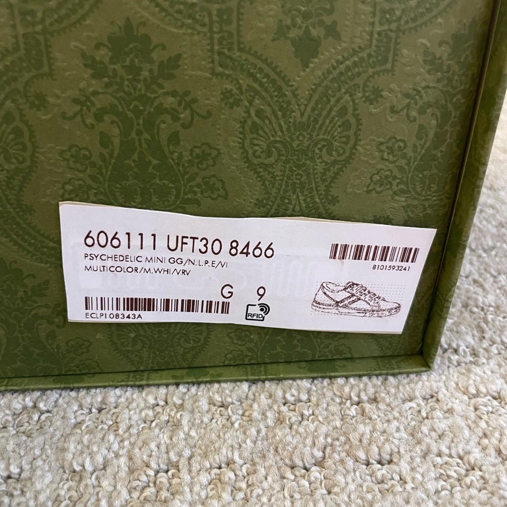 NWT - Gucci Tennis 1977 Multicolor Psychedelic Linen Logo Sneakers Size 9 - Picture 11 of 13